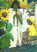 Otto Mueller zigenare med solrosor oil painting on canvas